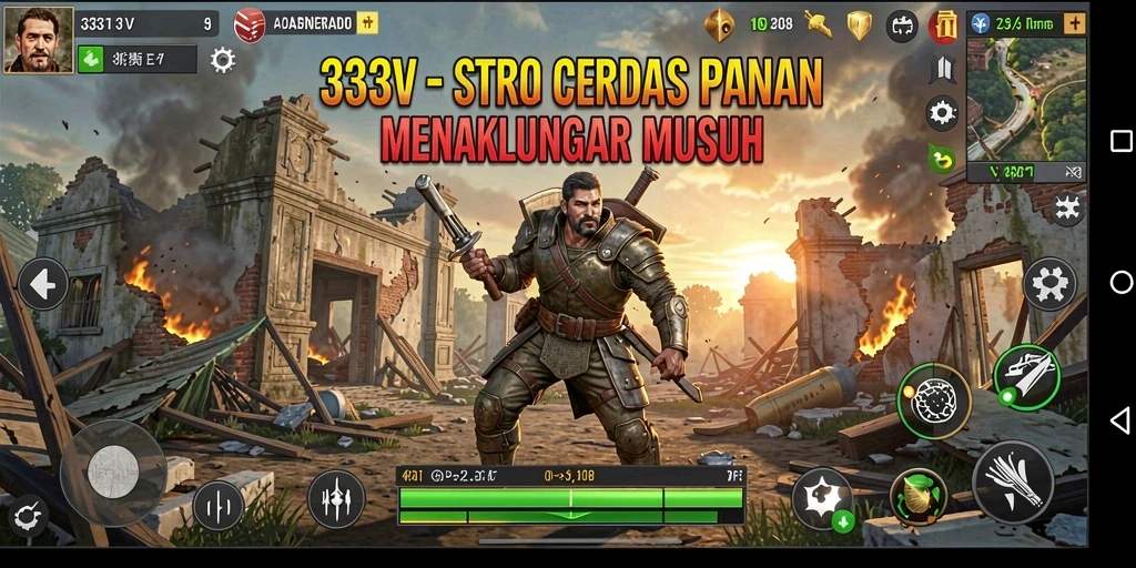 Screenshot gameplay 333V menunjukkan pertempuran strategis yang intens.