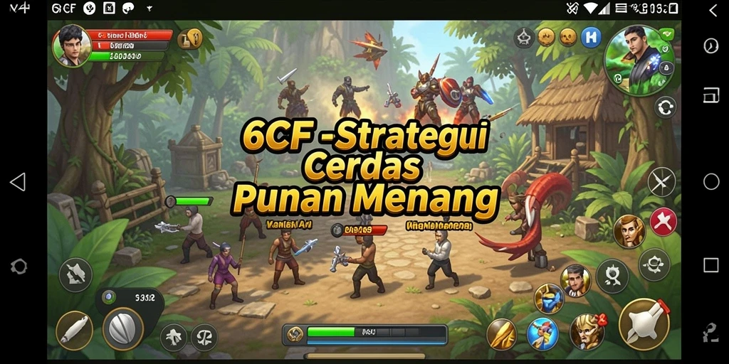 Tampilan gameplay menarik dari game strategi 6CF dengan pertempuran yang dinamis.