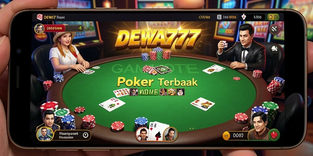 Tampilan permainan poker yang seru dan mendebarkan di DEWA777.