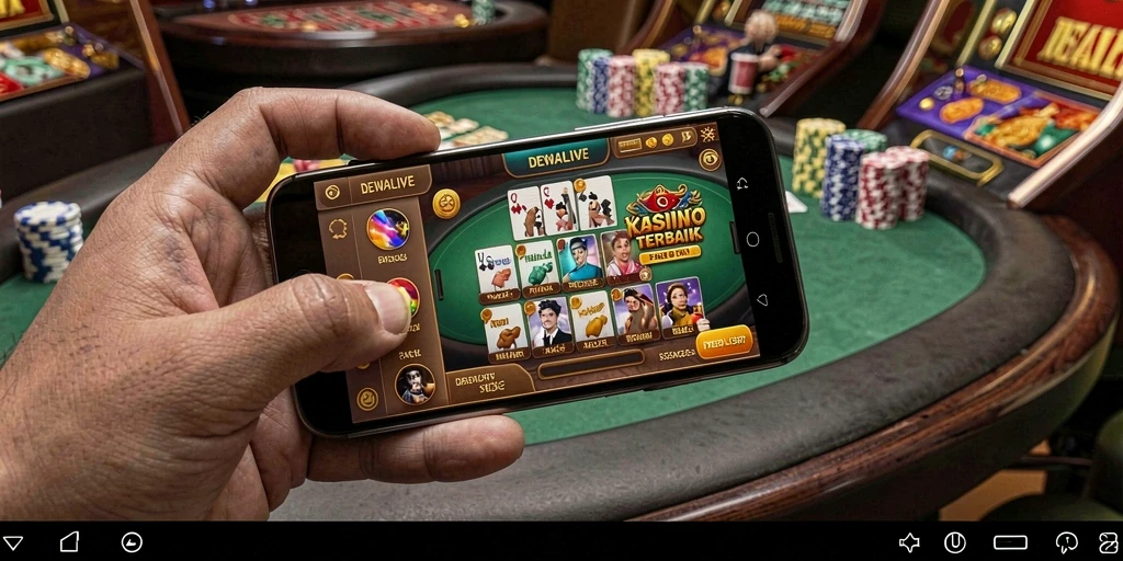 Tampilan menarik dari gameplay seru DEWALIVE di kasino.