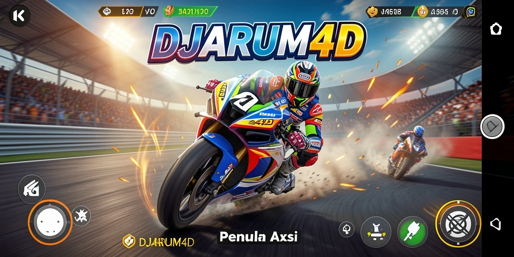 Visual gameplay DJARUM4D yang mendebarkan dalam balap motor.