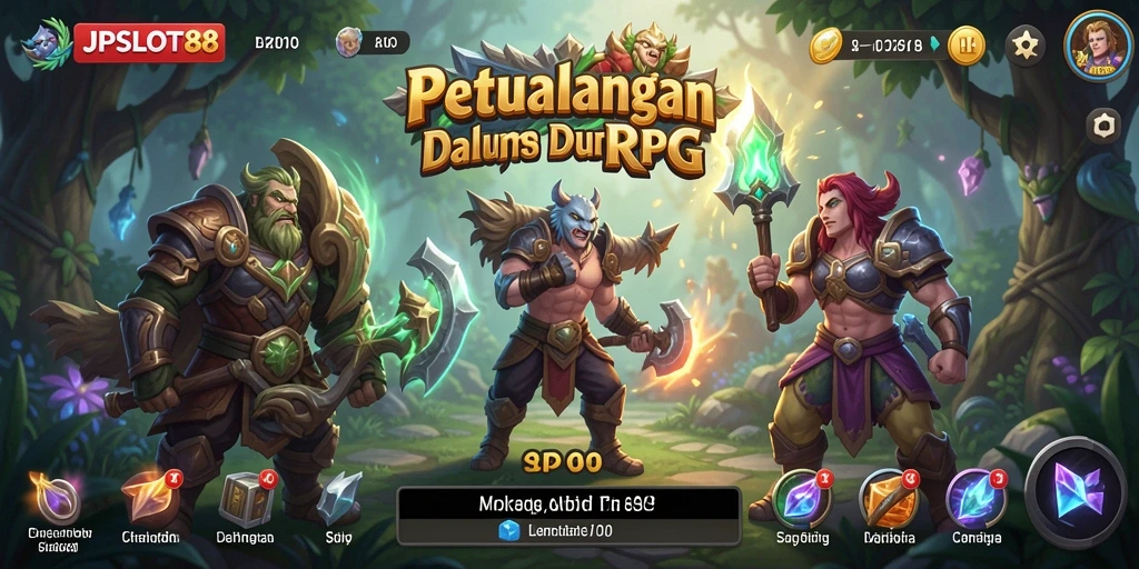 Screenshot gameplay JPSLOT88 menampilkan pertarungan seru dan dunia RPG yang menawan.