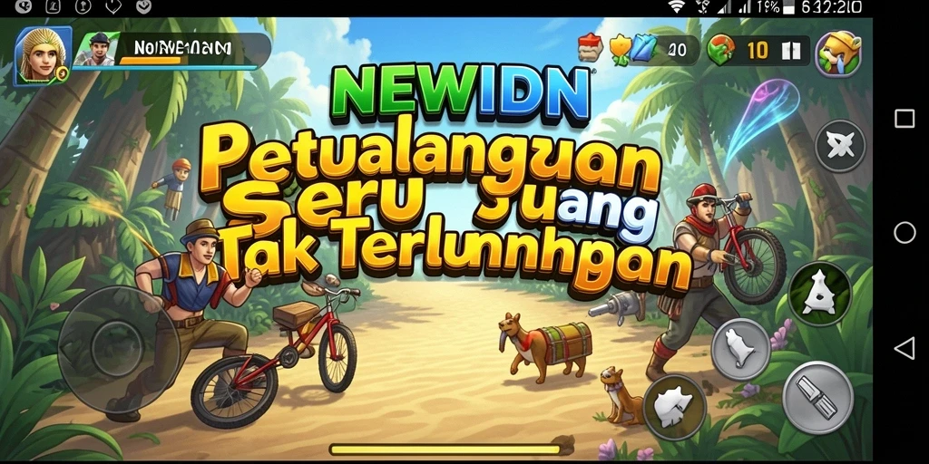 Screenshot gameplay NEWIDN yang menunjukkan aksi petualangan seru.