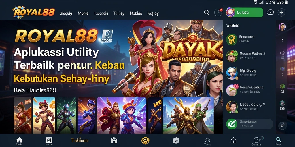 Tampilan antarmuka aplikasi ROYAL88 yang menarik dan intuitif.