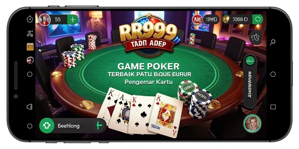 Screenshot Gameplay RR999 menampilkan momen seru dalam permainan poker.