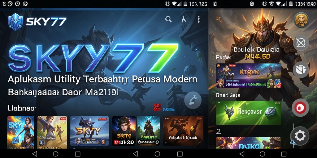 Tampilan utama SKY77 dengan fitur utility yang memudahkan pengguna.